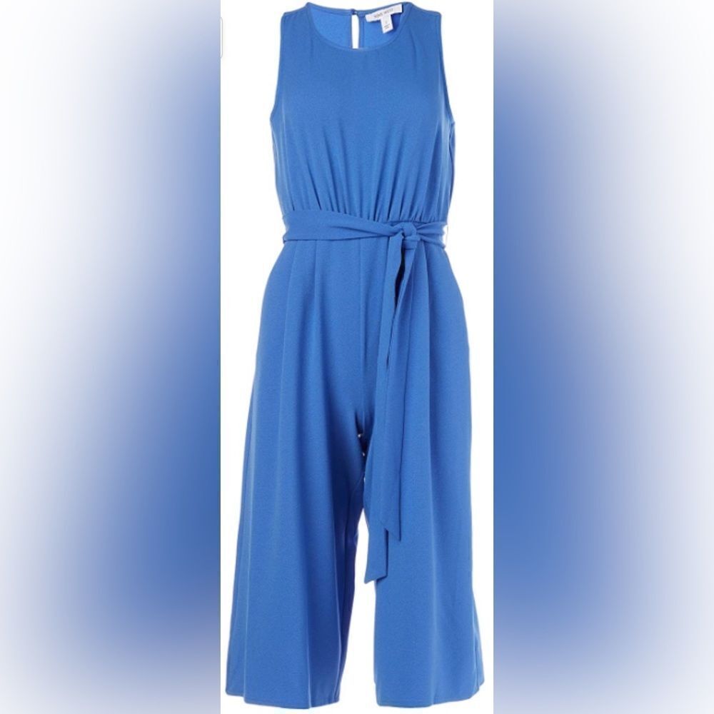 Nine West Light Blue Cropped Jumpsuit